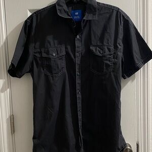 Michael Brandon Men's Black Casual Button Down Shirt